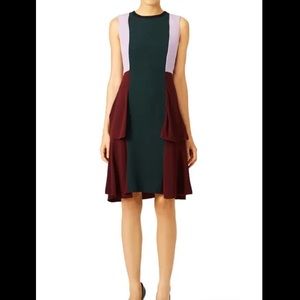 Marni silk color block drop waist dress